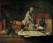 Jean Baptiste Simeon Chardin Still life with the Attributes  of Arts Spain oil painting artist